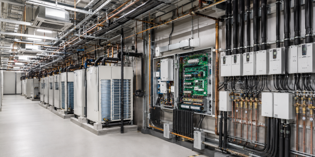 Инженерные системы вентиляции и кондиционирования в техническом помещении